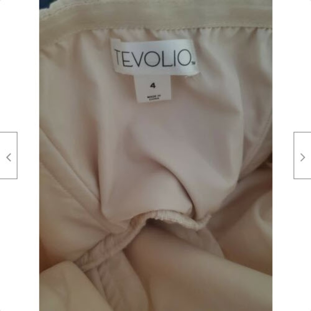 NWT Tevolio Dress 4 Beige Cold Shoulder Lined Lace - Picture 3 of 5